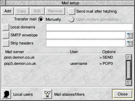 Mail Setup after changes