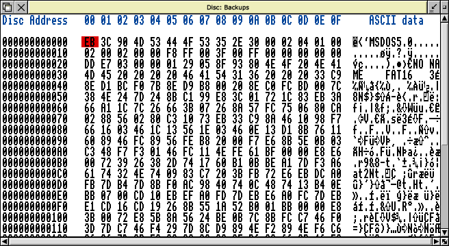 Disc Sector data